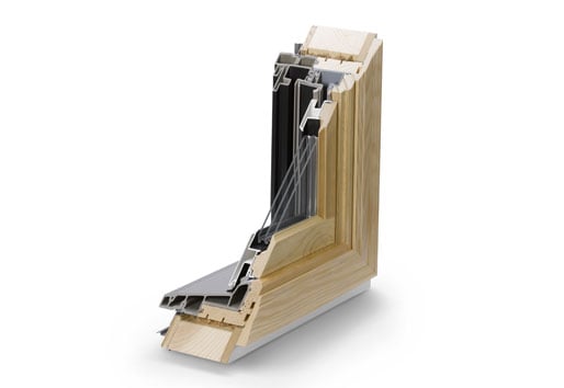 corner view of triple pane andersen window